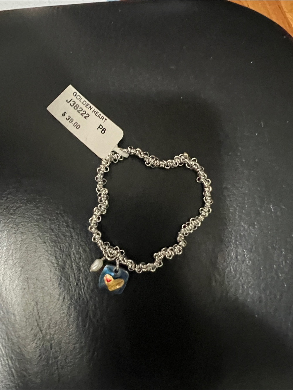 Brighton Silver Heart Charm stretch Bracelet and Earring Set